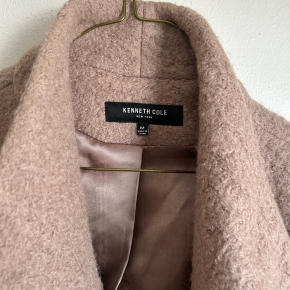 Kenneth Cole Long Pea Coat Cowl Neck Mauve - Picture 7 of 10